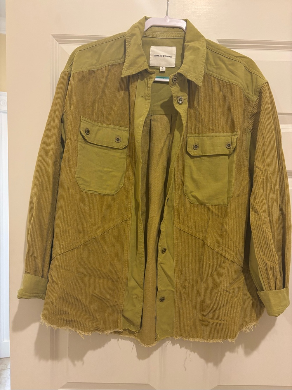 Thread & Supply Olive Corduroy Field Shirt Jacket